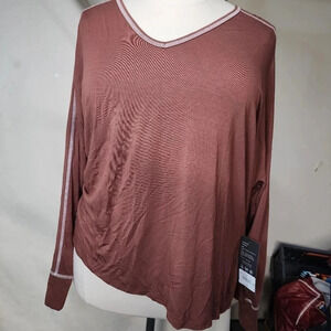 NWT Kinesis Cinnamon Color Long Sleeve Lightweight Top Plus Size 2X